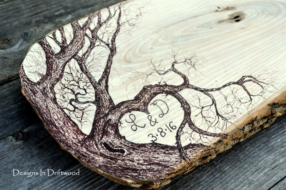 Large Wedding Guest Book Alternative - 21 Inch Rustic Wood Slice Personalized Anniversary Reunion