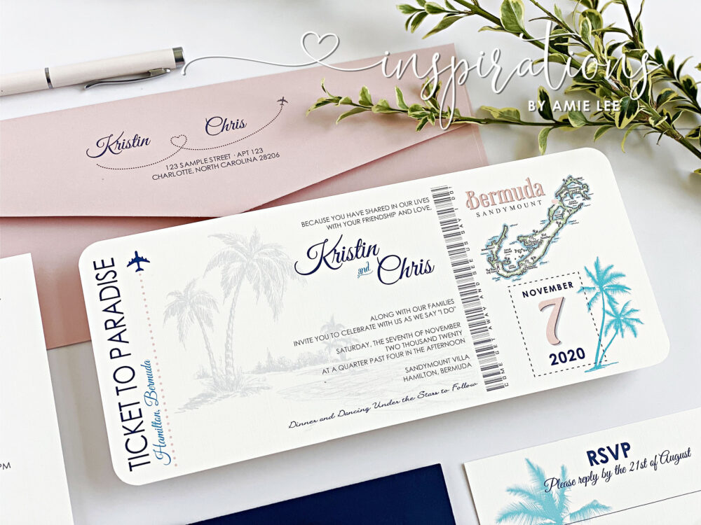 Boarding Pass Wedding Invitations, Destination Wedding, Ticket To Paradise, Island Airplane Ticket, Travel Theme
