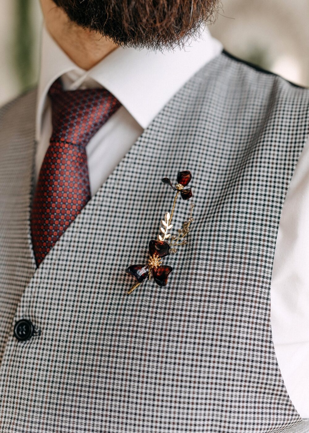 Wedding Boutonniere, Groom Dried Rustic Flower Bouquet, Boho Wedding, Prom Boutonnière - Malia B
