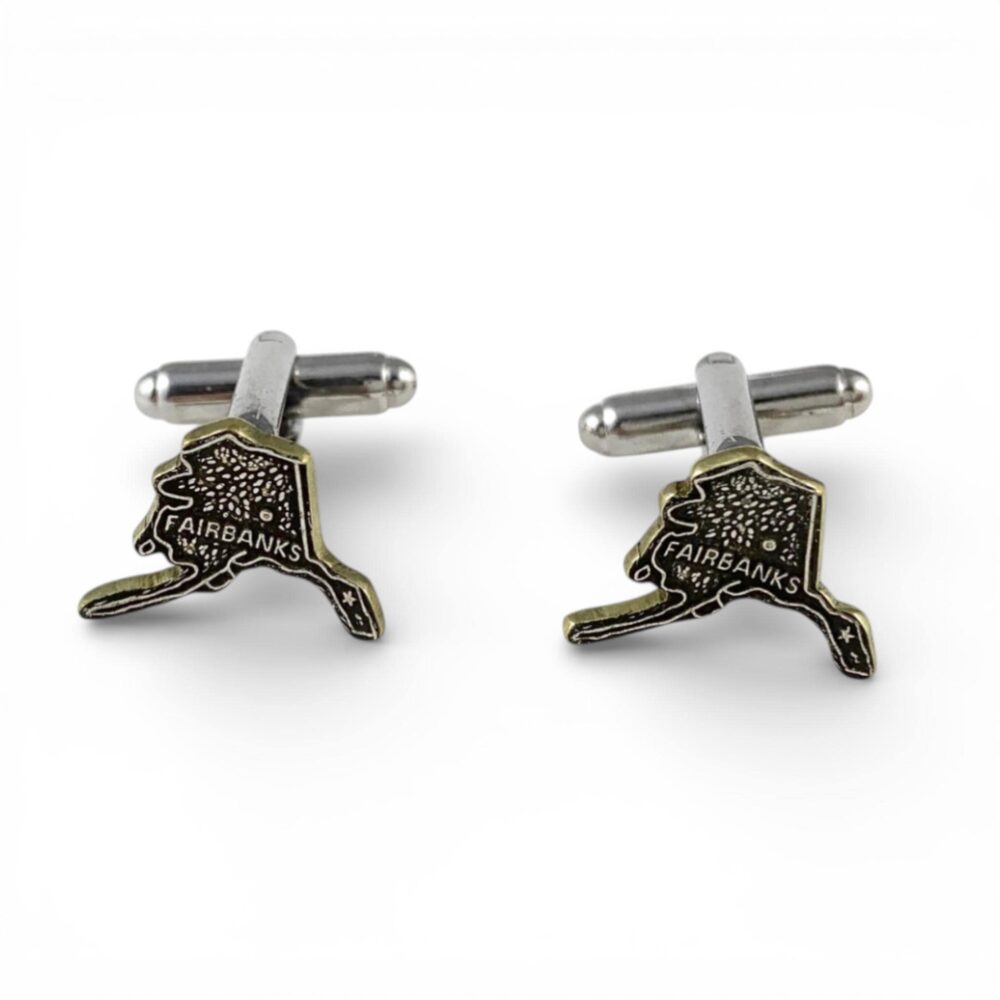 Alaska Cufflinks, State Map, Spoon Jewelry, Man Gift, Groom, Vintage Alaska, Husband Gift, Map