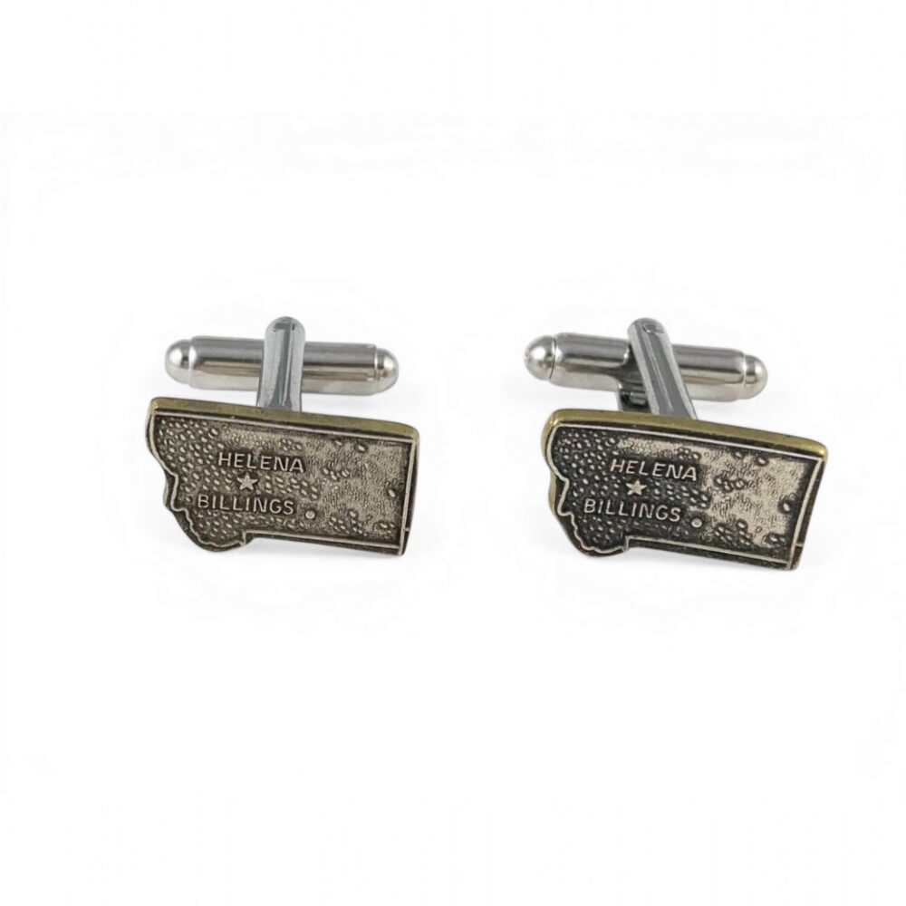 Montana Cufflinks, State Map, Spoon Jewelry, Man Gift, Groom, Vintage Montana, Husband Gift, Map