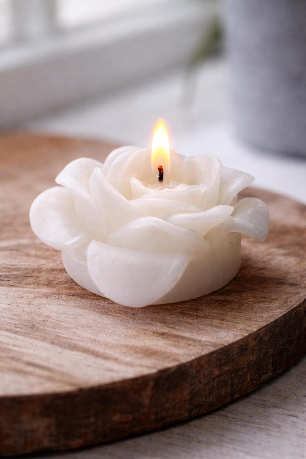Handmade White Rose Candle | Floating Candle, Wedding Decor