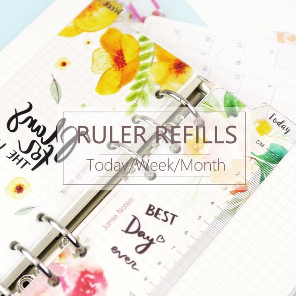 Today Week Month Ruler A5 A6 Refills Index Divider For Planner Agenda 6 Hole Binder Notebook Organizer Soft