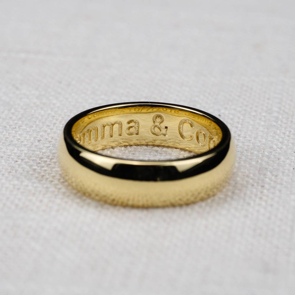 Comfort Fit Wedding Band - 14K, 18K Yellow, Rose, White Gold & Platinum. Mens, Womens. Choose From 2mm-8mm Shank Width