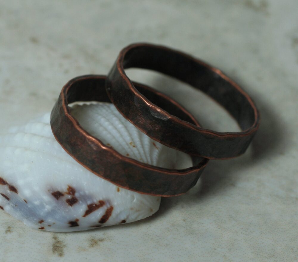 Hand Hammered Band Ring, Textured Or Plain, Custom Color