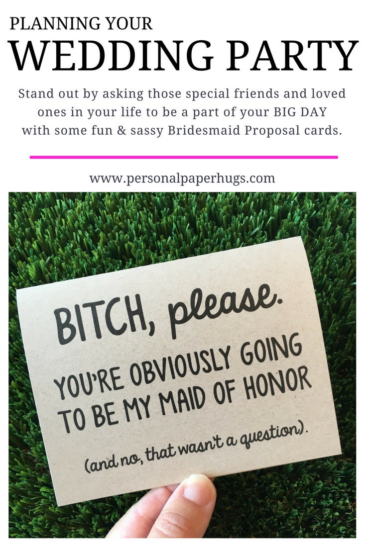 Funny Bridesmaid Proposal Card Sassy Wedding Party Favor