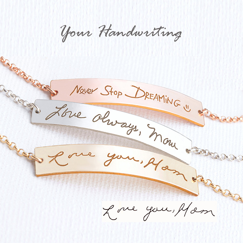 Memorial Gift, Actual Handwriting Jewelry, Custom Signature Bracelet, Thoughtful Gift, Keepsake Gift Idea, Remembrance Sympathy