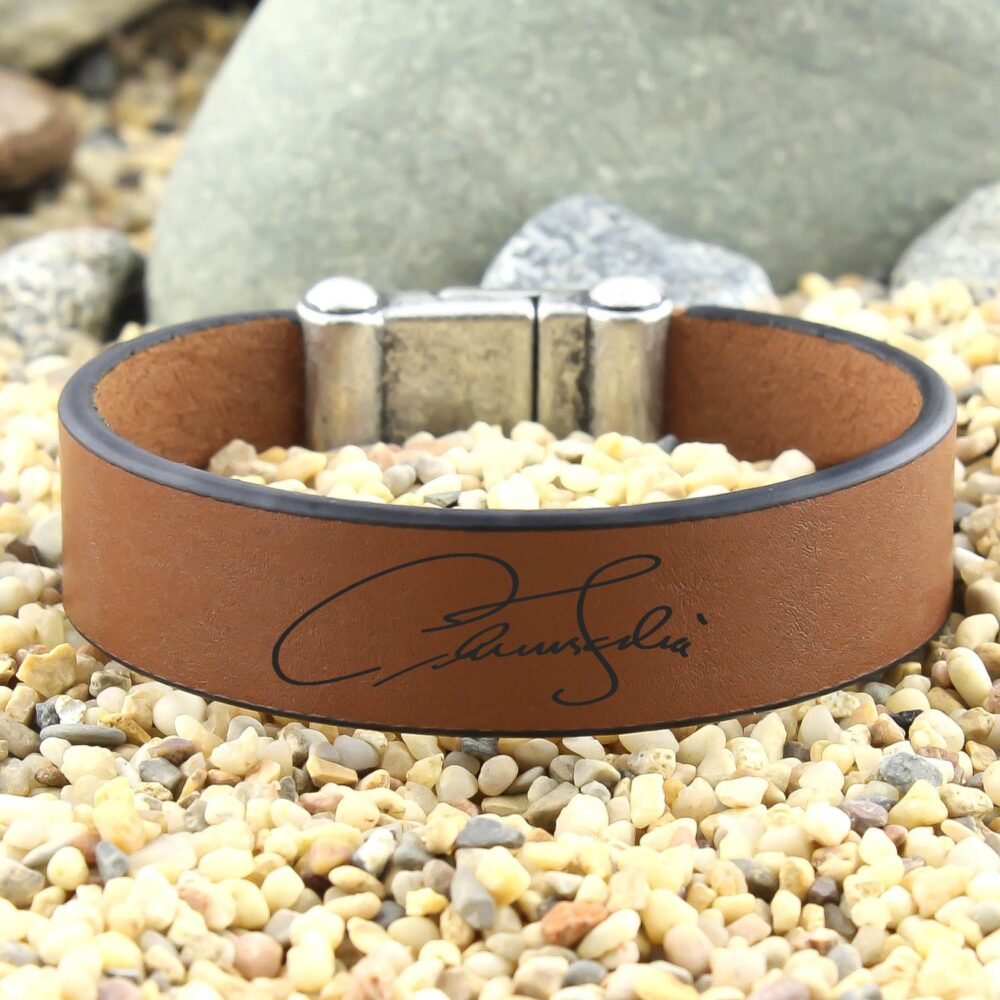 Personalized Signature Bracelet, Leather Cuff Custom Handwriting, Actual Jewelry, Custom Keepsake Jewelry