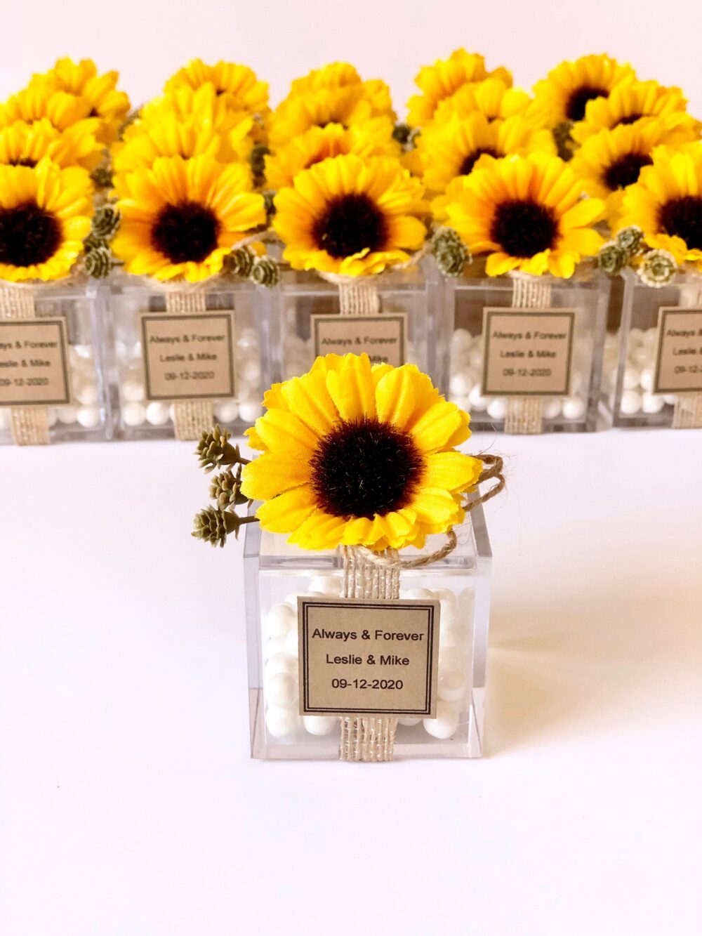 5Pcs Sunflower Favors, Wedding Favors Boxes, For Guests, Rustic Wedding, Party Custom