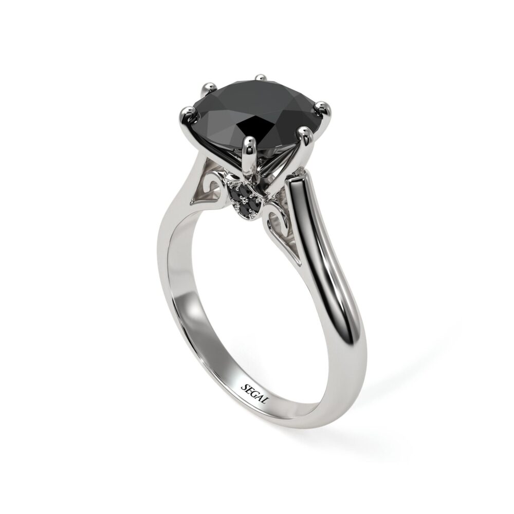 3 Carat Black Diamond Engagement Ring White Gold 14K-18K 3Ct Unique Gift For Her - June