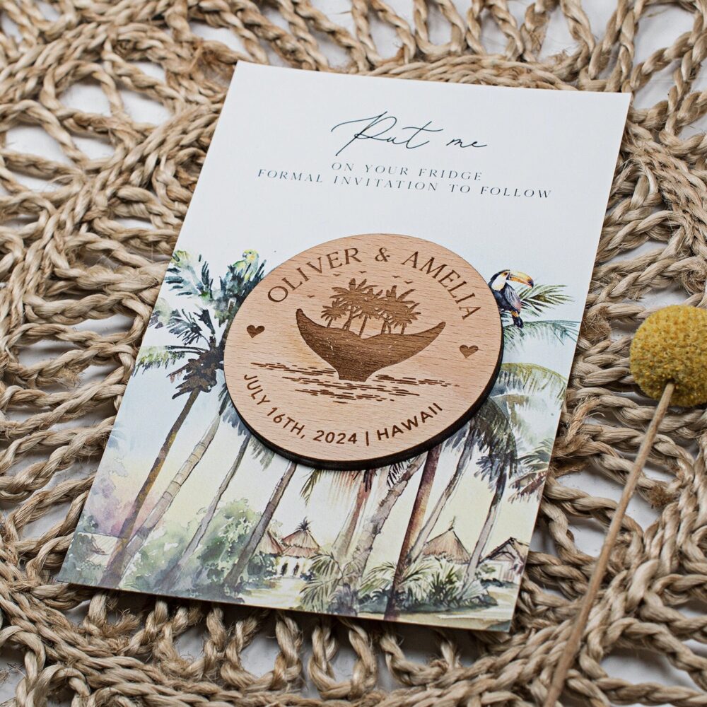 Nautical Wedding Save The Date Magnet With Card Beach Favor