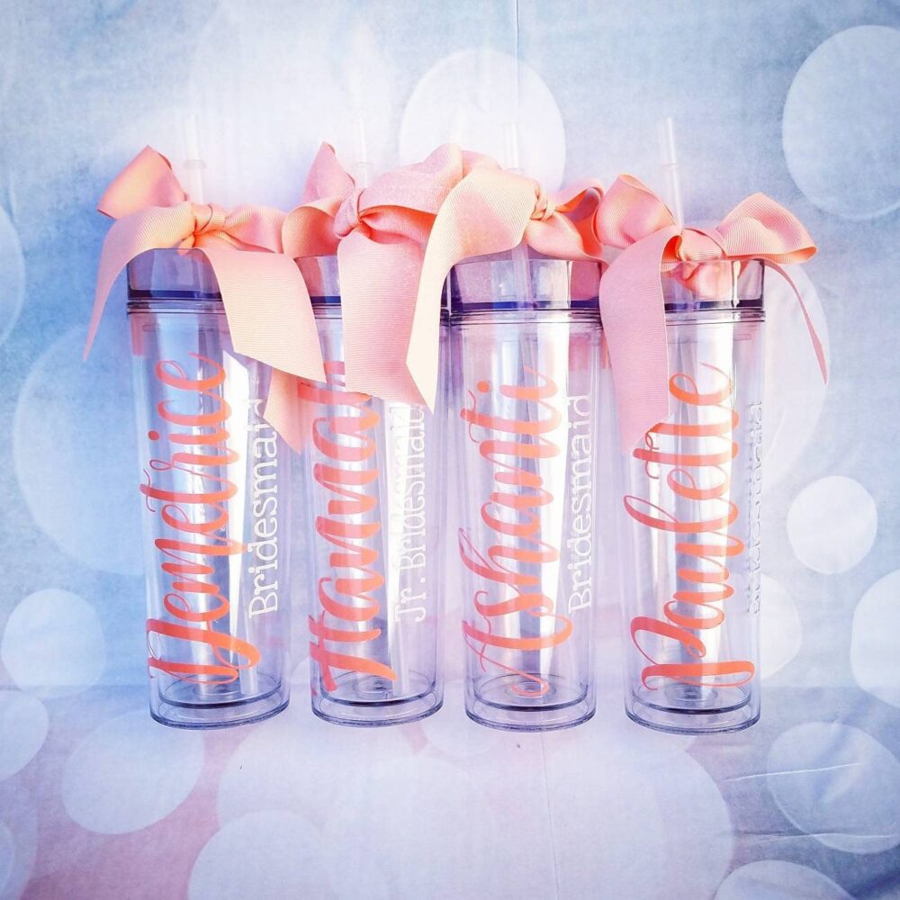 Personalized Tumbler, Custom Bridesmaid Tumbler, Barchelorette Party, Bridesmaid Tumbler, Team Gift, Personalized Tumbler With Straw, Bridal