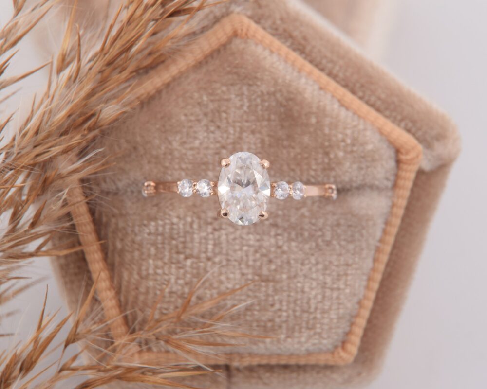 Rose Gold Oval Promise Ring For Her, Dainty 1Ct Engagement Ring, Anniversary Gift, Simple Simulated Diamond Wedding
