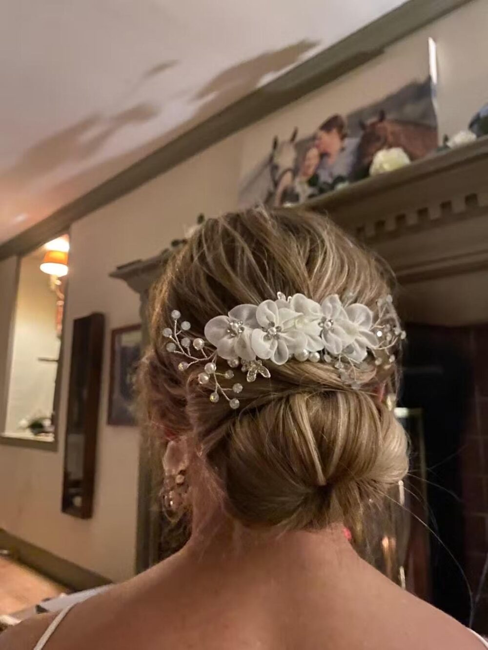 Swarovski Crystals Pearls Lace Floral Vine Leaves Bridal Hair Comb, Piece, Accessories, Wedding Accessory
