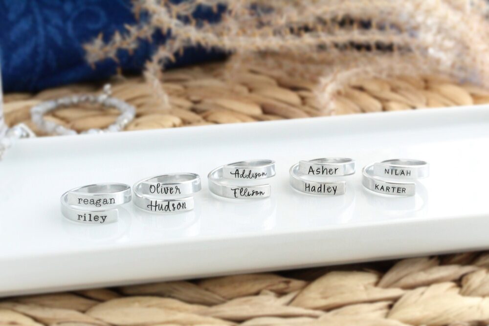 Personalized Name Ring For Mom, Mother's Day Gift, Custom Wrap With Kids' Names