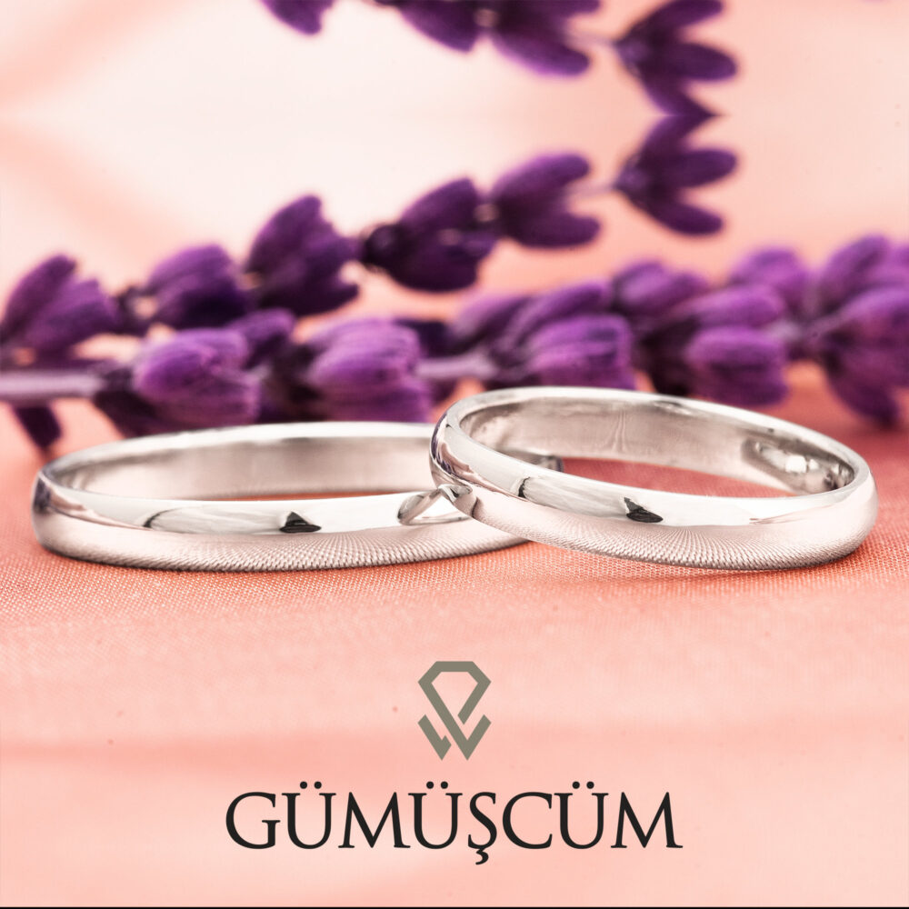 3mm Wedding Band, Classic His & Hers Silver Rings, Comfort Fit Plain Rings Set, Ring Set For Couples Pair Of