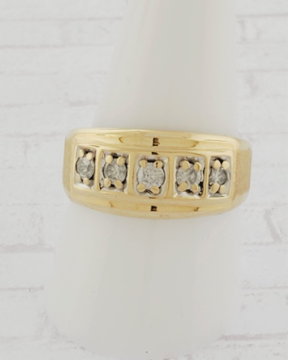Men's 10K Yellow Gold Diamond Band