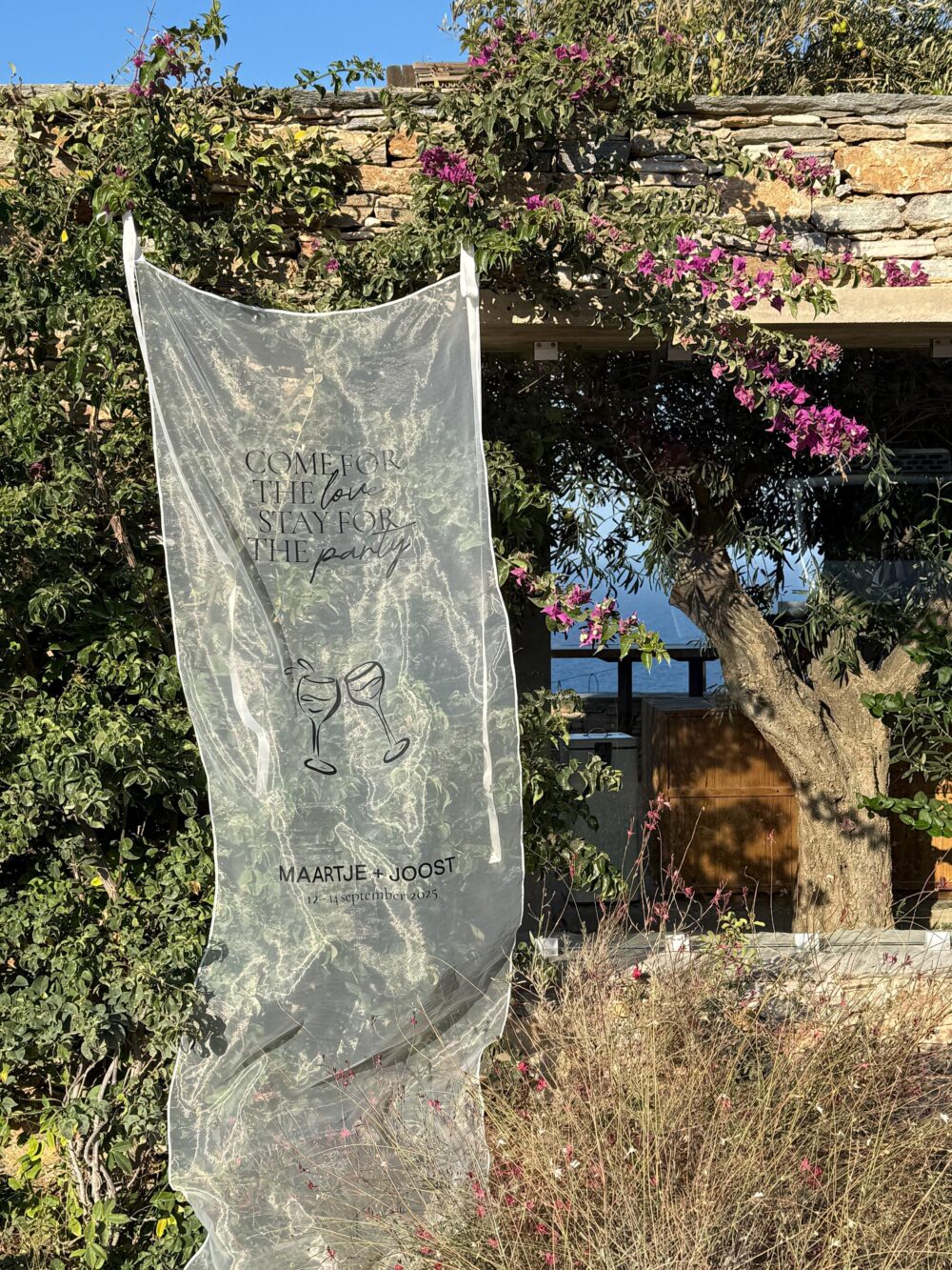 Personalized Sheer Chiffon Wedding Banner | Romantic Ceremony Decor