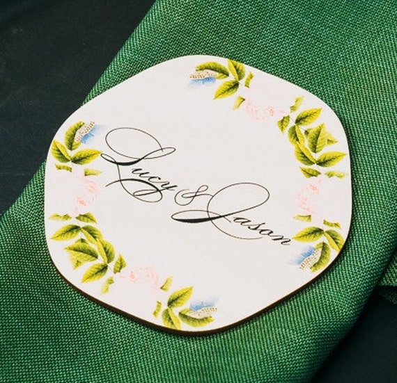 Photo Custom Wedding Favor, Thank You Favor, Names Personalized Coasters, Floral Coaster, Wood Wedding Favors, Custom Gift