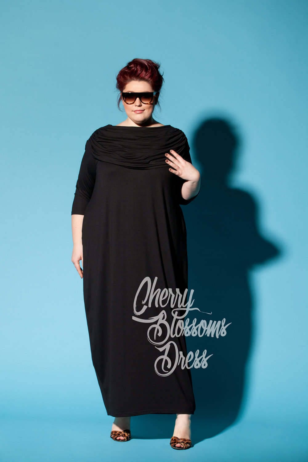 Elegant Plus Size Dress, Custom Wedding Guest Black Maxi Kaftan, Clothing, Caftan, Mod Modest Dress