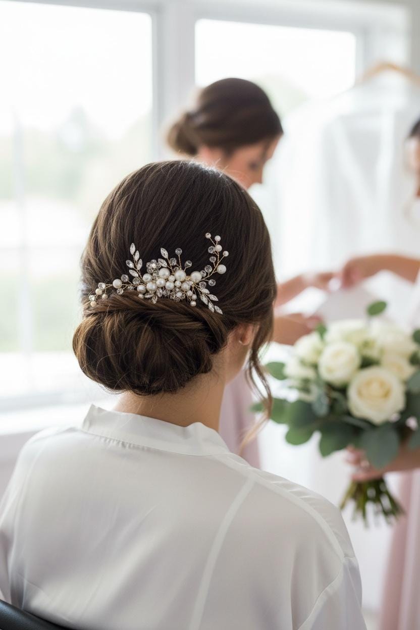 Pearl Wedding Hair Comb - Vintage Style Bridal Piece- H029