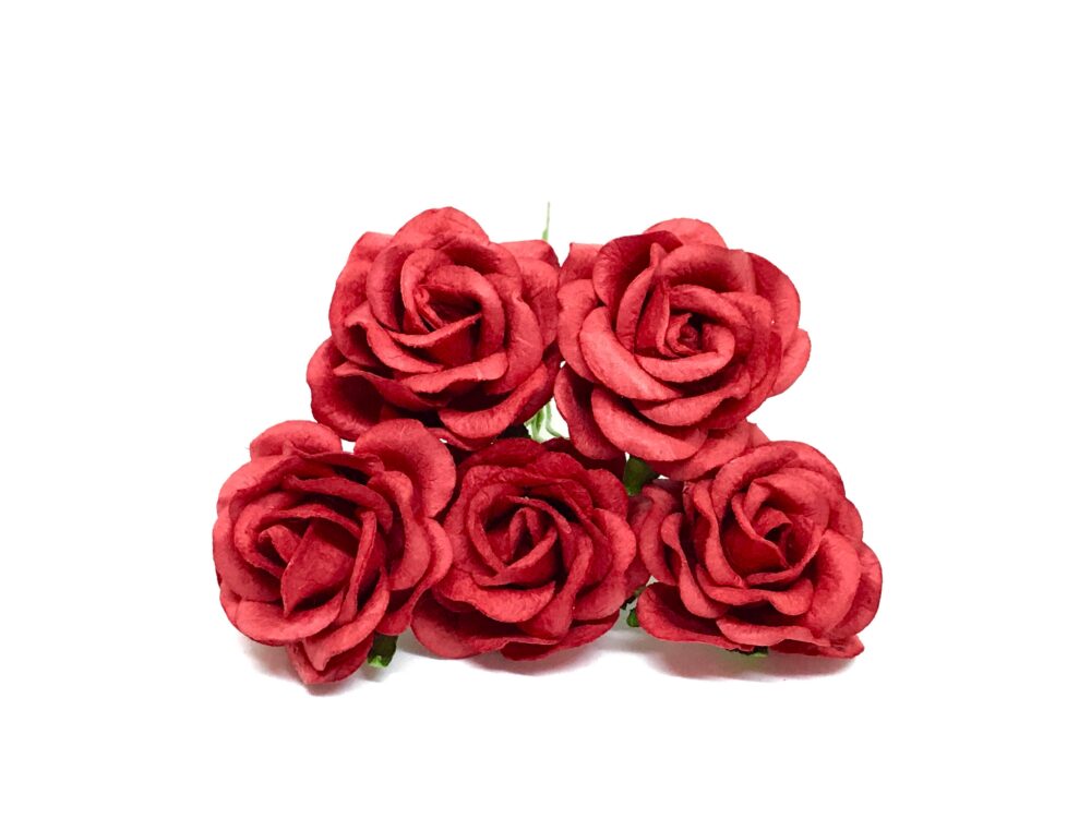 Red Paper Flowers, Mulberry Rose, Artificial Roses, Flower, Wedding Decor, Craft Flowers
