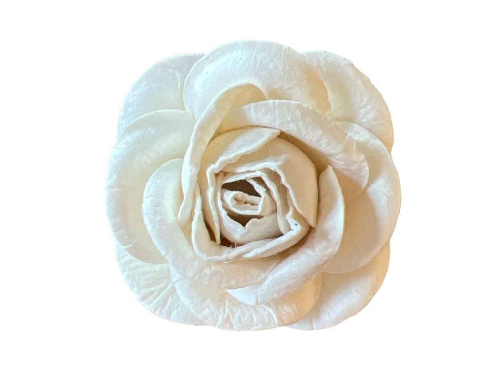 20 White Mulberry Paper Flowers - 2 Inch Roses Mini Flowers, Open Roses, Artificial