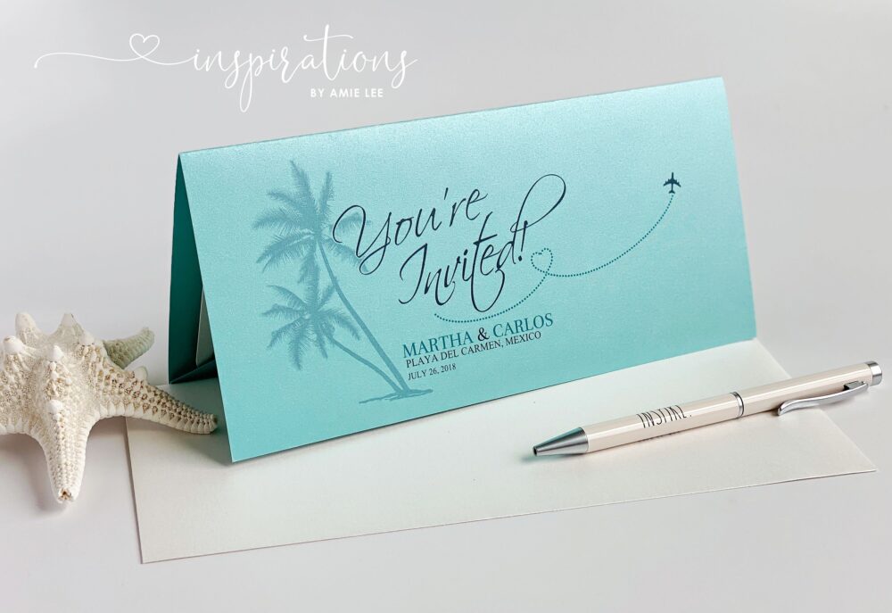 Boarding Pass Wedding Invitations, Destination Passes, Airplane Ticket, Beach Wedding, Mexico