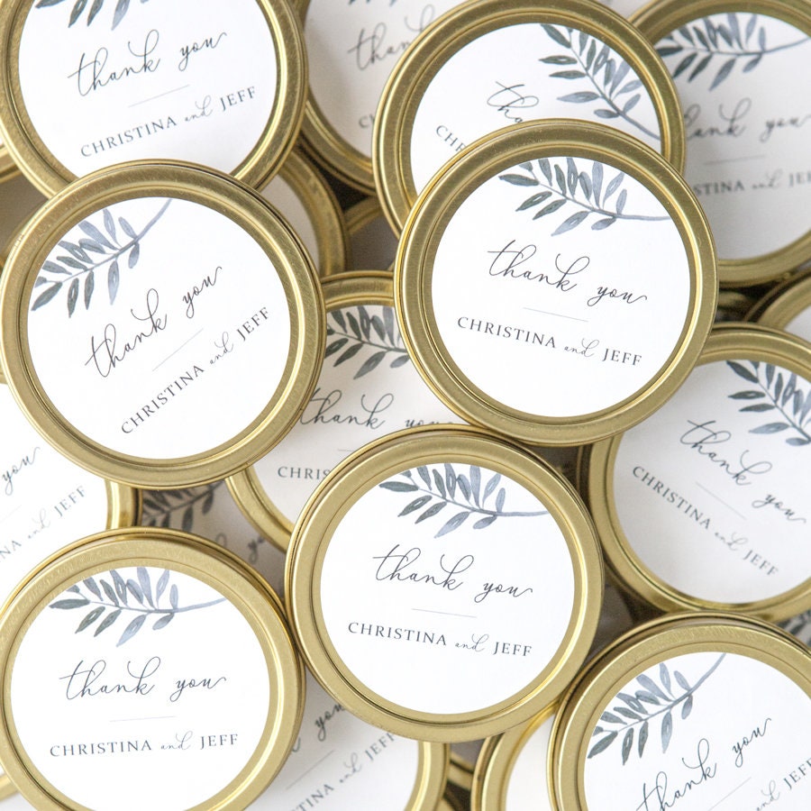 Personalized Wedding Favor Candles Mini Soy Candle Tins