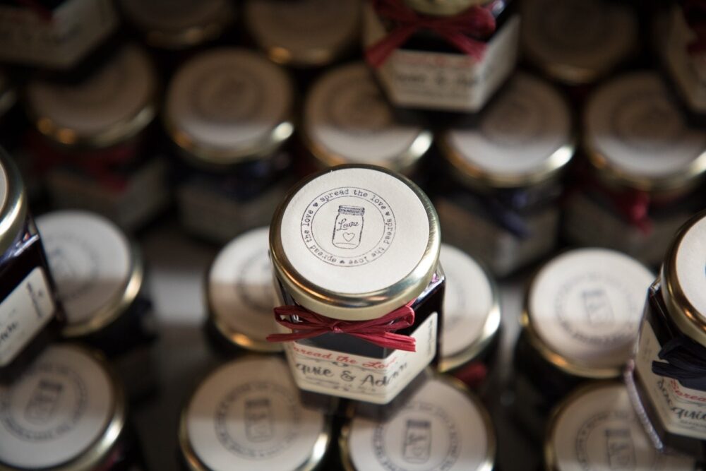 Rustic Jam Wedding Favors Personalized Labels, Mini Jars | 100, 2Oz