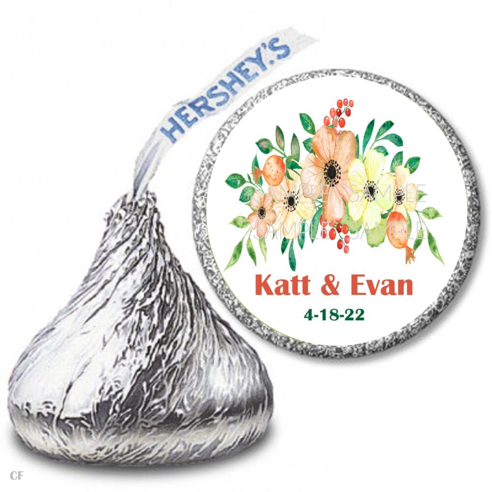 108 Hershey Kiss Labels | Wedding Candy Favors Personalized Bridal Shower Ktt18