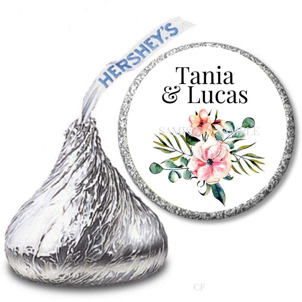 108 Hershey Kiss Labels | Wedding Candy Favors Personalized Bridal Shower Qqa1
