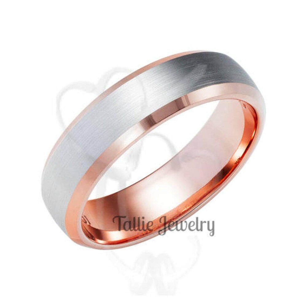 Platinum Wedding Bands, Rings, 5mm Satin Finish Beveled Edge Mens & Womens Two Tone Rings