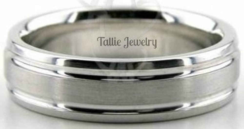 Mens Platinum Wedding Bands, Ring, 6mm Satin Finish Rings, Rings For Men