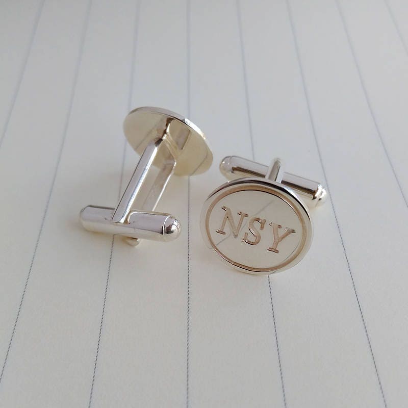 Groom Wedding Cufflinks, Personalized Cufflinks, Custom Cufflinks, Elegant Monogrammed Cufflinks, Groom Gift From Bride