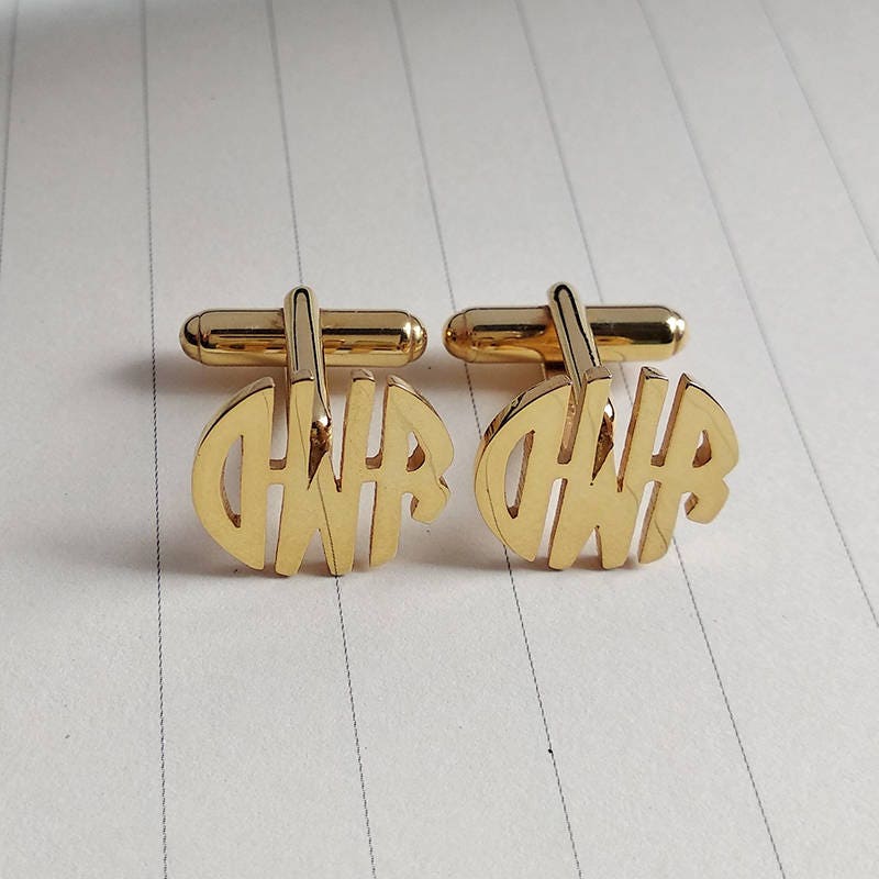 Personalized Wedding Cufflinks, Monogram Initials Cufflinks, Two Letter Monogram 3 Cufflinks, Groom Gift From Bride