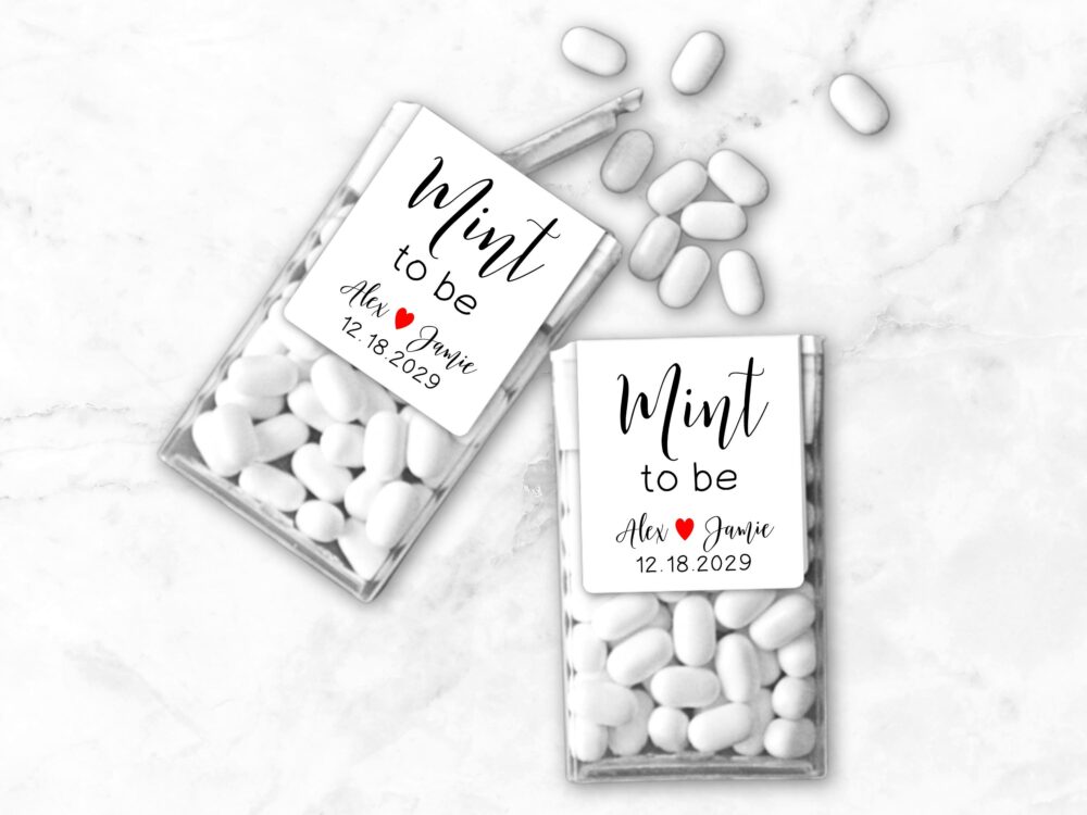 Mint To Be Wedding Favor Stickers - Personalized Tic Tac Labels | Set Of 12