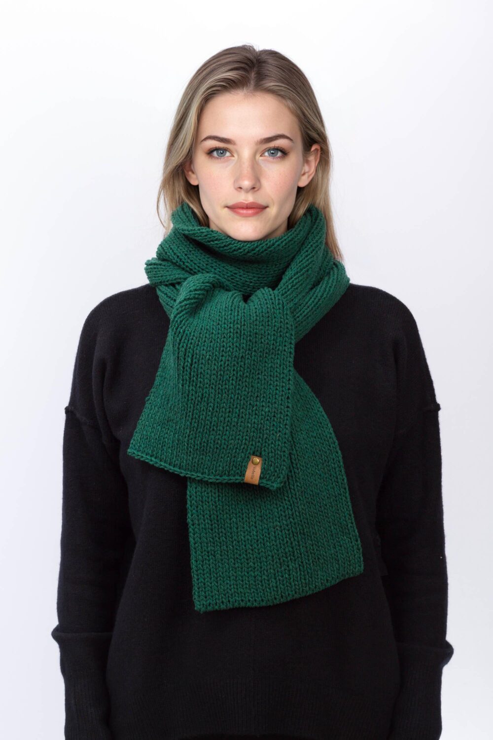 Handmade 100% Merino Wool Knit Scarf, Gift Box, Womens Winter Scarf Made in Usa