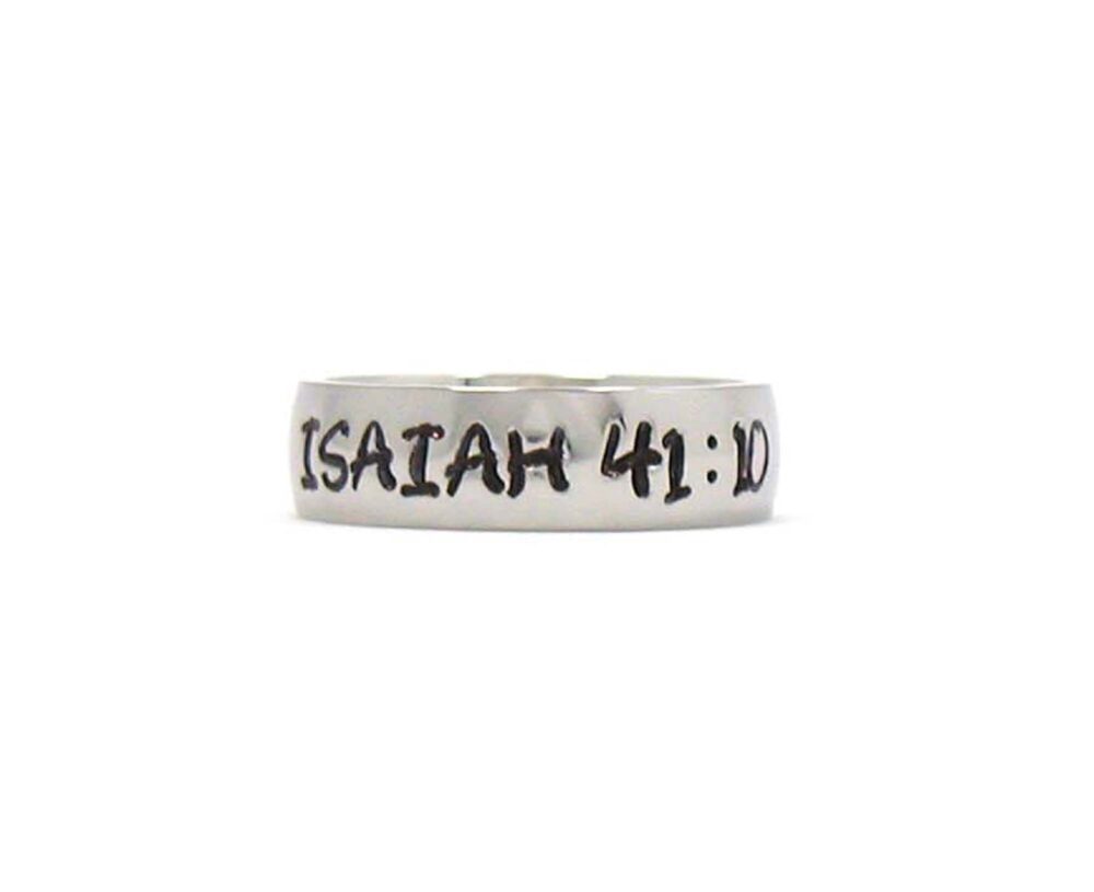 Isaiah 4110 Ring, Scripture Bible Verse Stainless Steel Personalized Custom Hand Stamped Jewelry
