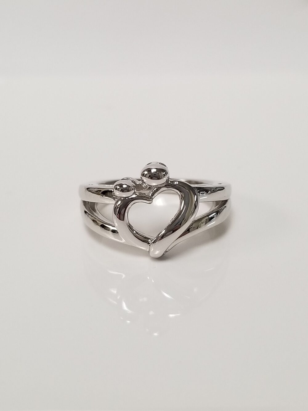 Size 5 6 10 Estate Sterling Silver 925 Heart Mother Daughter Son Boy Baby Pinky Ring Baptism R19-12