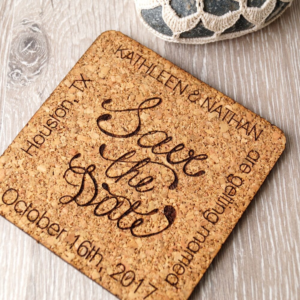 Save The Date, Save Date Magnets, Coasters, Cork Dates, Wedding Custom Made, 25 Pc