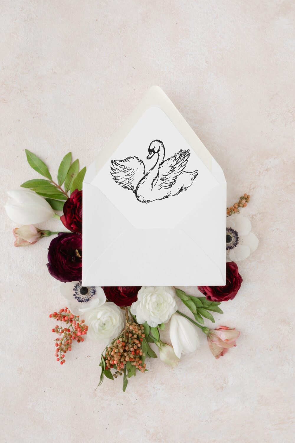 Swan Wedding Envelope Liners - Set Of 25