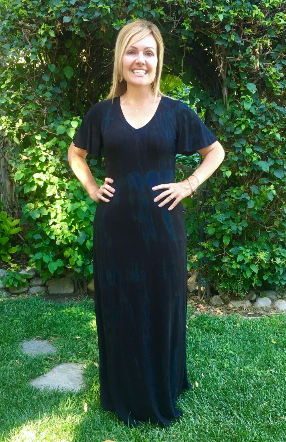 Tie Dye Maxi Dress, Maxi, A Line Summer Dresses, Dyed Black Dark Marble S M L