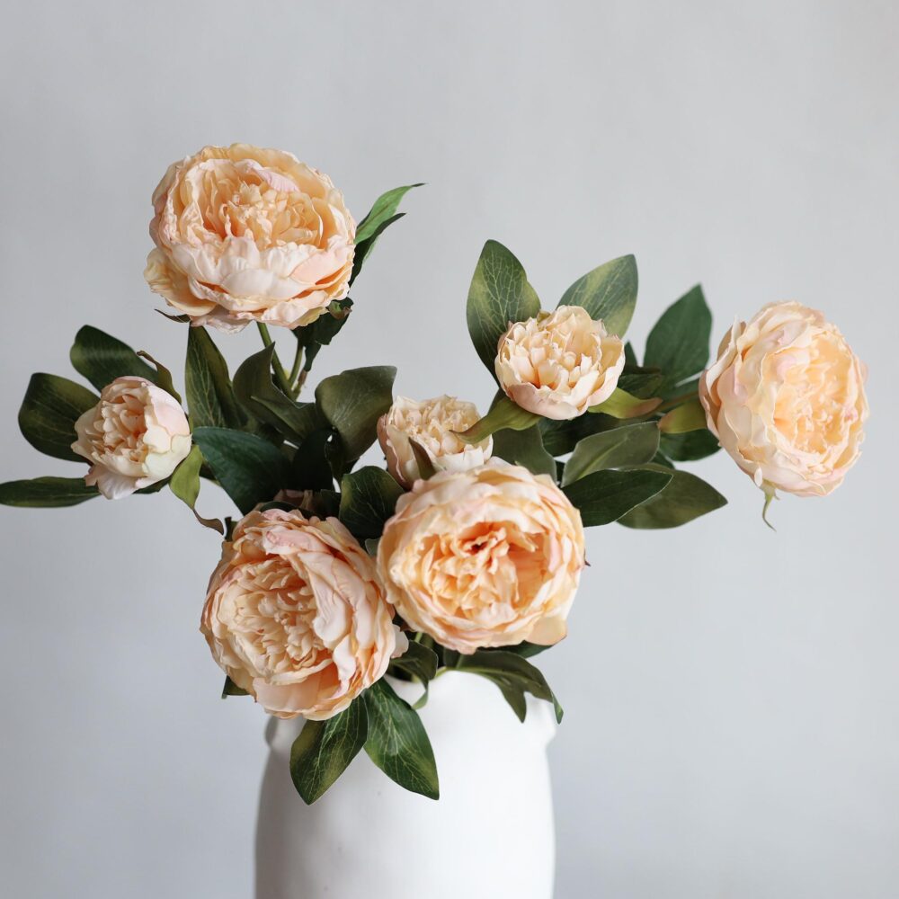 20" Peony, Dried Peonies, Silk Artificial Flowers, Garden Flower Gift/Wedding/Home Decoration