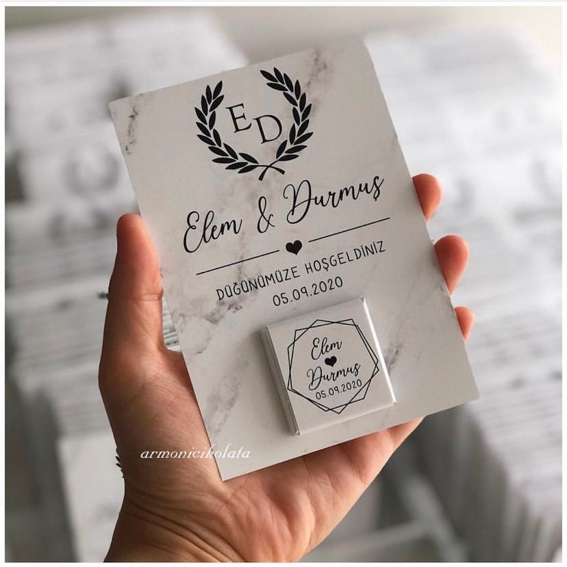 Wedding Chocolate, Favors, Engagement Favors Chocolate For Guests, Card High Quality