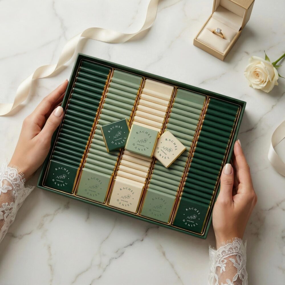 Luxury Wedding Chocolate Favors - Personalized Custom Chocolates For Guests & Engagement