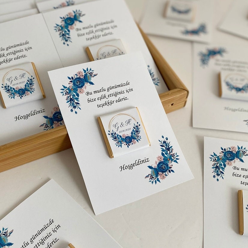 Wedding Chocolate, Favors, Engagement Favors Chocolate For Guests, Card