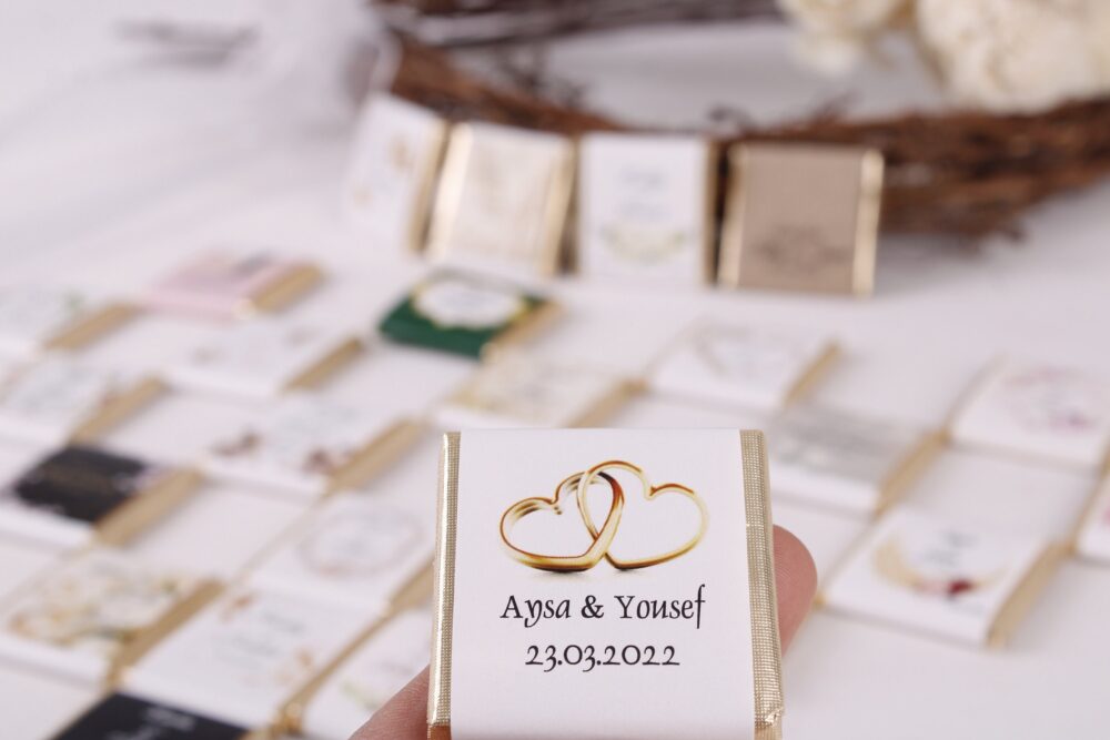 Personalized Wedding Chocolate Favor in Bulk | Engagement Bridal Shower Baby Candy