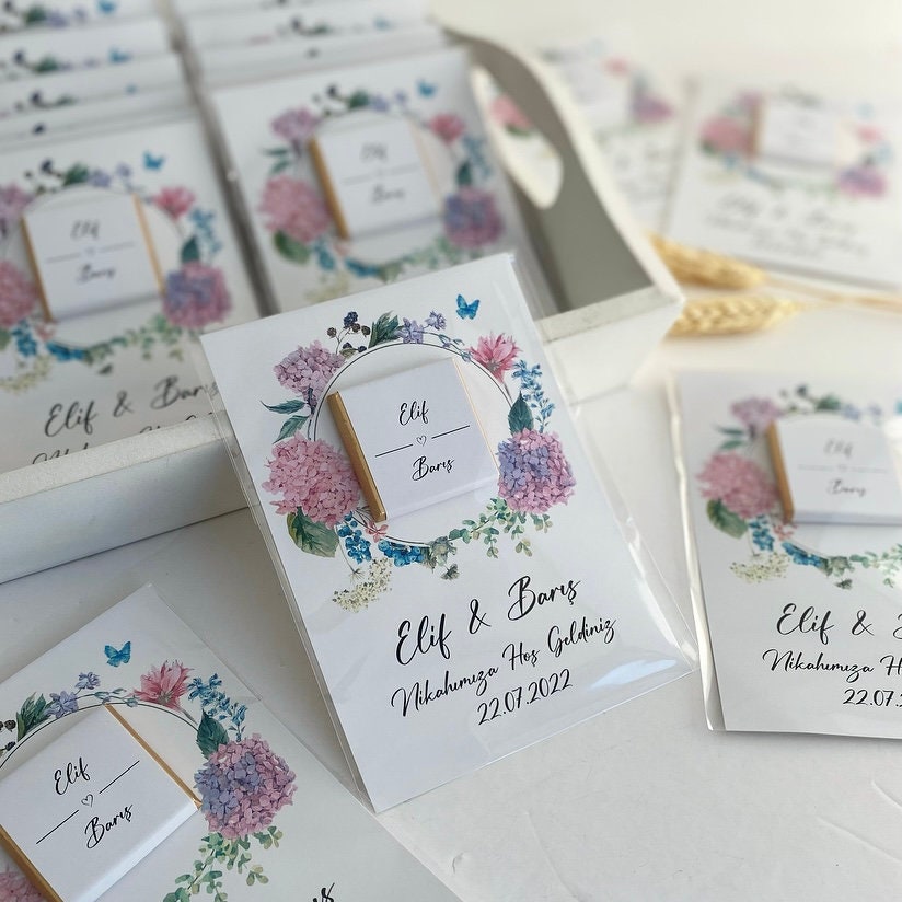 Wedding Chocolate, Favors, Engagement Favors Chocolate For Guests, Card