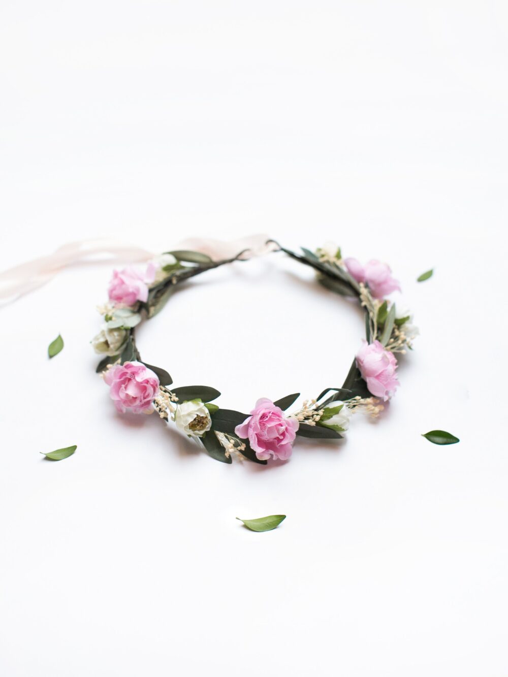 Flower Girl Crown, Rustic Wedding Headpiece, Bridal Floral Blush Accessory, Bridesmaid Flower Gift For Bridesmaid